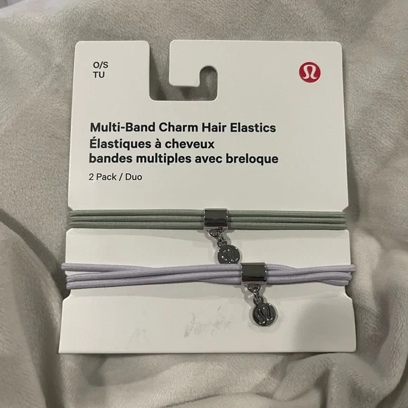 lululemon athletica Multi-Band Charm Hair Elastics - Green and Purple - Picture 1 of 2